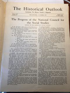 The first NCSS constitution described in “The Historical Outlook” (1923)